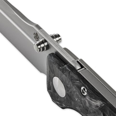 PDW SPD Invictus-SP marbled carbon fiber jimping detail