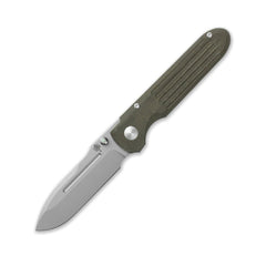 PDW SPD Invictus-SP EDC knife OD green micarta  blade open