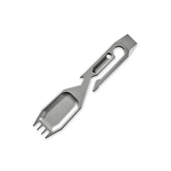 SPD titanium EDC spork and pry bar multitool with integrated pocket clip