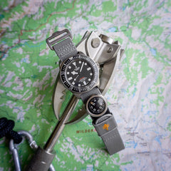 PDW SPD titanium FXDS watch strap 22mm gray regular length