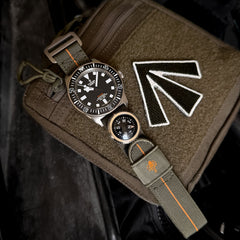 PDW SPD titanium FXDS watch strap 22mm OD Green regular length