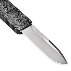 PDW UFO 2.0 OTF EDC knife black wave laser etch pattern blade detail