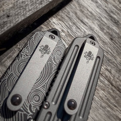 PDW UFO 2.0 OTF EDC knife titanium pocket clip kraken logo