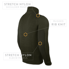 CWO Full Zip Sweater - OD Green