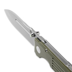 PDW SPD Invictus-SP EDC knife OD green G10 thumbramp detail