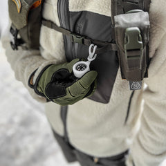 PDW titanium compass girth hitched inside glow in the dark silicone carrier.