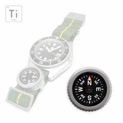 PDW Expedition Watch Band Compass Kit 2.0 matte titanium on MN Para strap