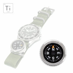 PDW Expedition Watch Band Compass Kit 2.0 polished titanium on MN Para strap