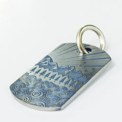 Steel Flame Titanium Dog Tag - All Terrain/Gray Knights with Jump Ring