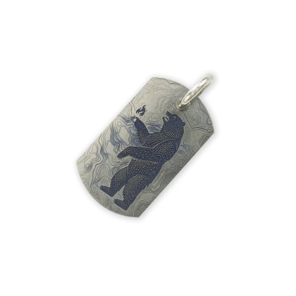 Steel Flame Titanium Dog Tag - PDW Logo All Terrain / IGNEM FERAM v2 with Jump Ring