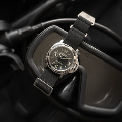 PDW SPD Ti-MNPara black 24mm on Panerai Luminor Marina Aqua Lung dive mask